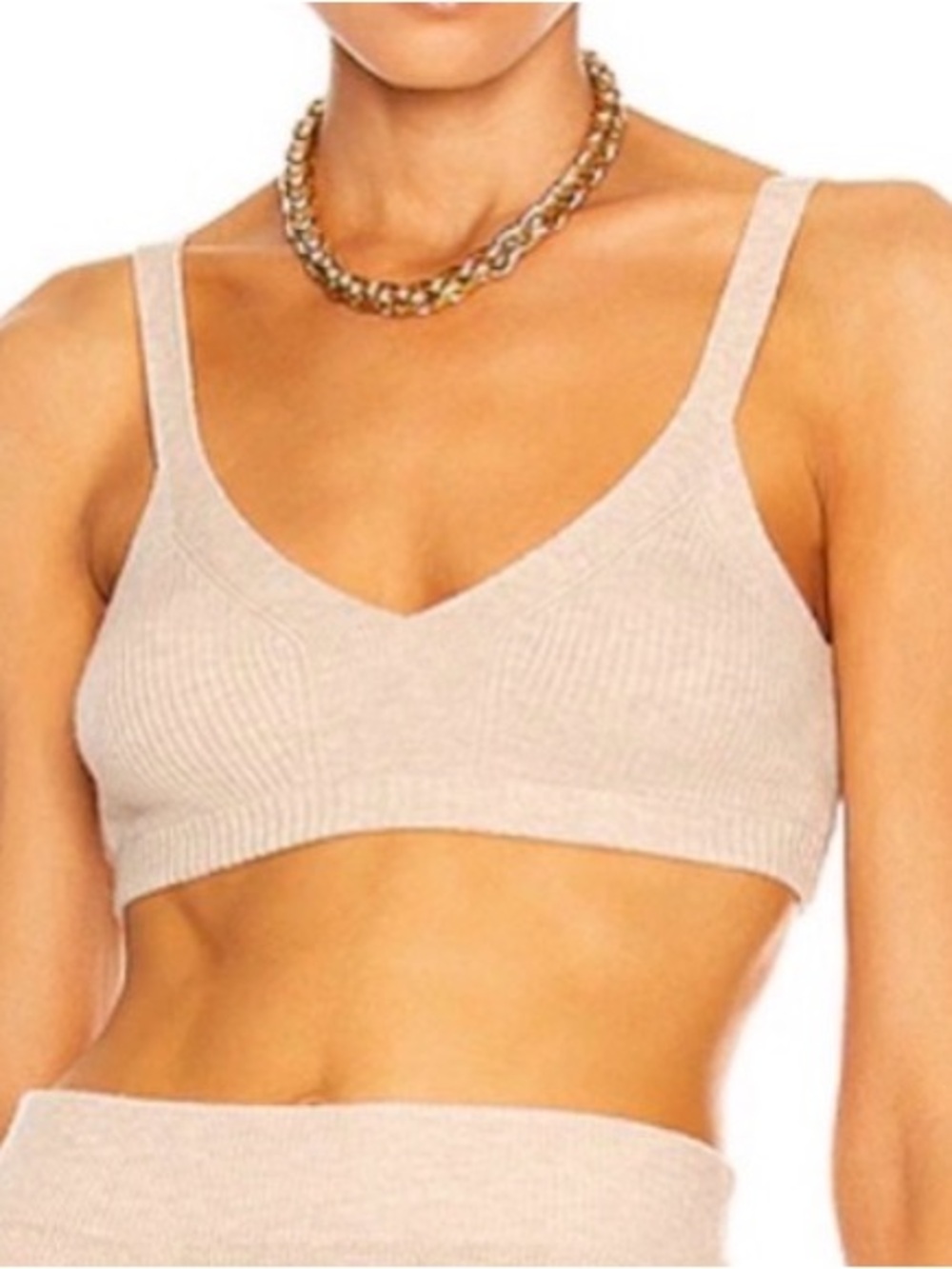 Le Ore Lodi Rib Knit
Bralette sweater bra top beige size XS